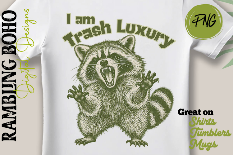 I Am Trash Luxury Vintage Raccoon Funny