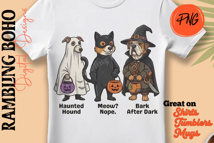 Dogs in Halloween Costumes Ghost Cat Vampire example image 1