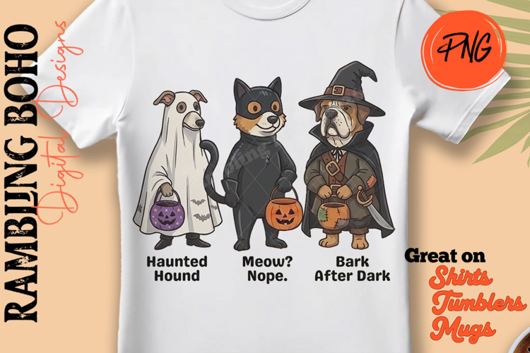 Dogs in Halloween Costumes Ghost Cat Vampire