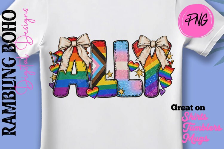 Ally Pride LGBTQ Diversity Patchwork Faux Applique example image 1