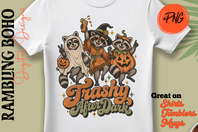 Trashy After Dark Dancing Halloween Raccoons