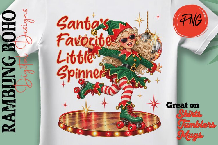 Santa's Favorite Little Spinner Girl Elf example image 1