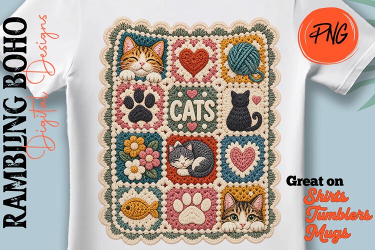 Knitted Cat Lover Grandma Hobby Quilt example image 1