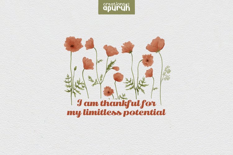 Floral "I AM" Affirmation Quotes T-Shirt Design 08 example image 1