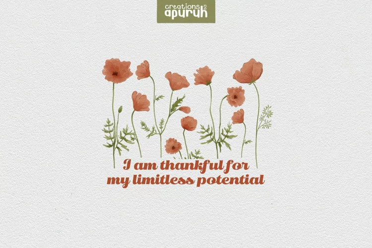 Floral "I AM" Affirmation Quotes T-Shirt Design 08