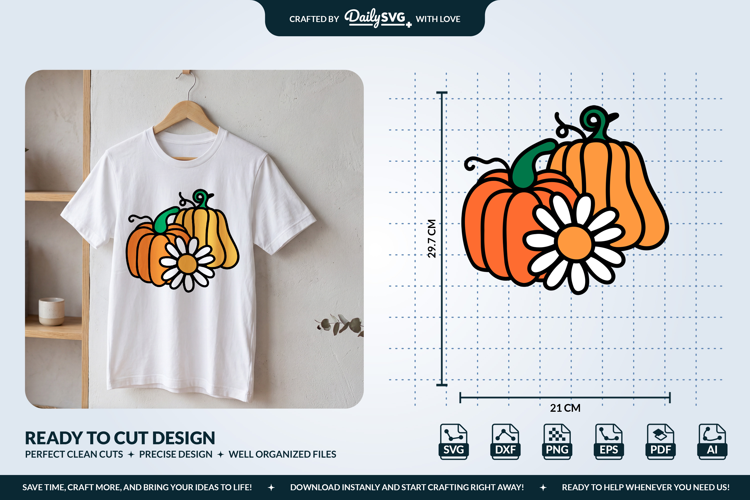 Pumpkin and Daisies SVG