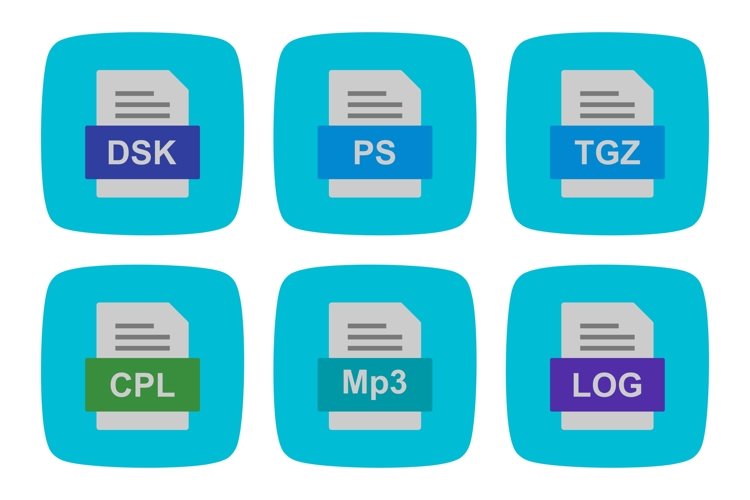 Set Of File Formats Icons