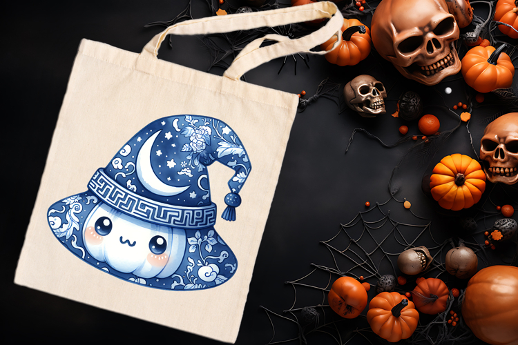 Funny blue Halloween hat kids clipart t shirt designs png