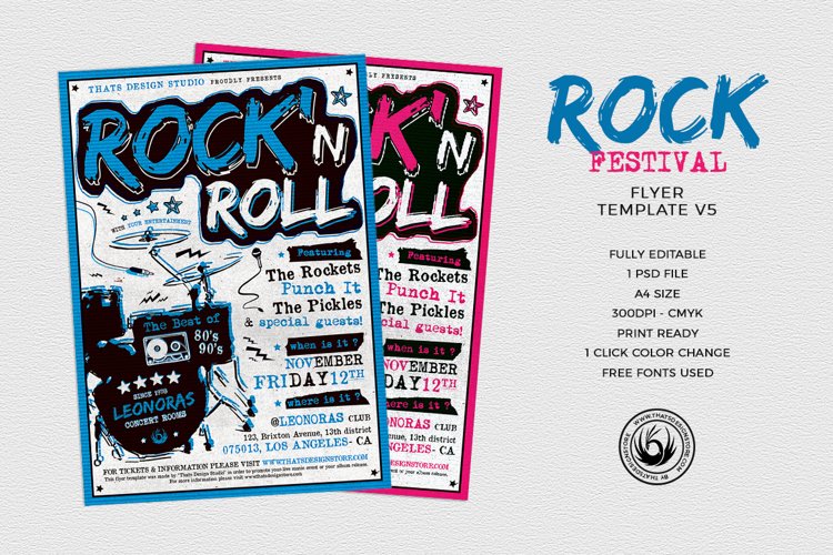 Rock Festival Flyer Template V5 example image 1