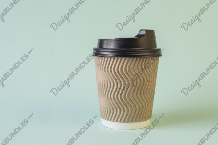 cardboard glass with hot coffee drink