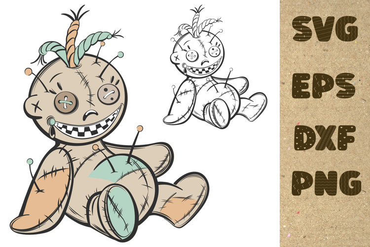 Voodoo Doll SVG Funny Halloween Curse Evil Doll PNG JPG Cut