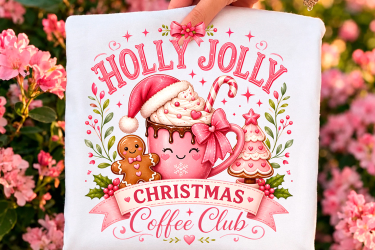 Holly Jolly Christmas Coffee Club PNG