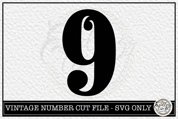 Vintage Number 9 SVG | Antique Postal Cancellation Number