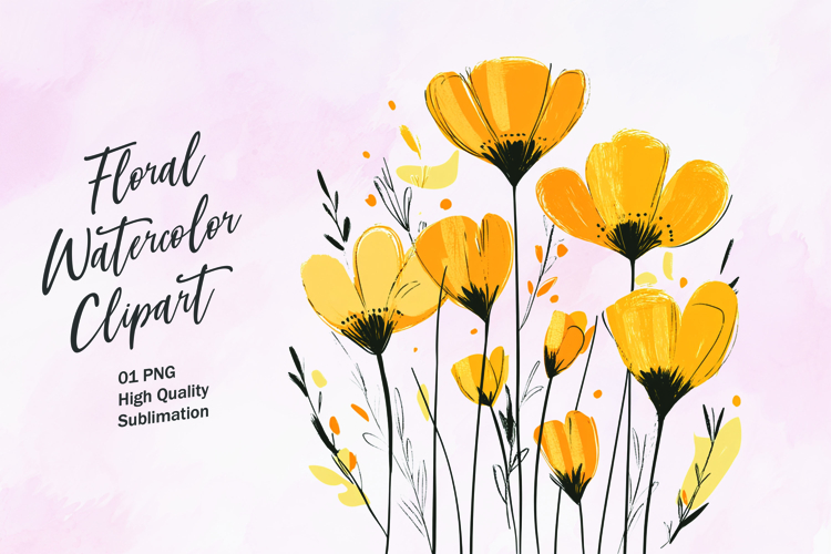 Watercolor Flowers Image 3