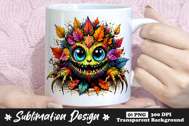 Colorful Autumn Monster Clipart Sublimation PNG
