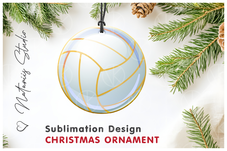 VOLLEYBALL Christmas Ornament. Sublimation design.