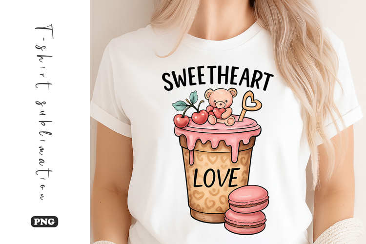 Sweetheart Love Drink Sublimation T-Shirt Design