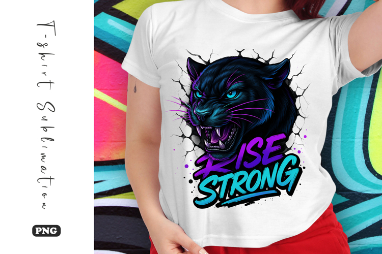 Rise Strong Panther T-Shirt Design