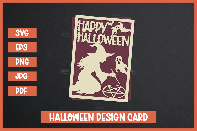 3D Halloween Greeting Card, Halloween SVG, Paper cut SVG