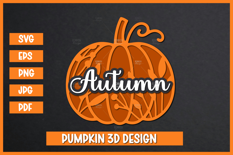 3D Pumpkin Laser cut SVG, Autumn Pumpkin SVG