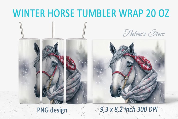 Winter horse tumbler | Horse Tumbler | Winter sublimation