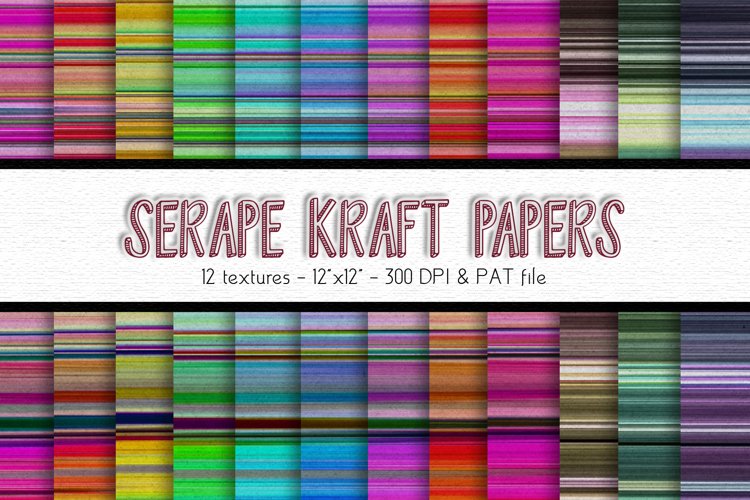 Serape Kraft Digital Paper Set example image 1