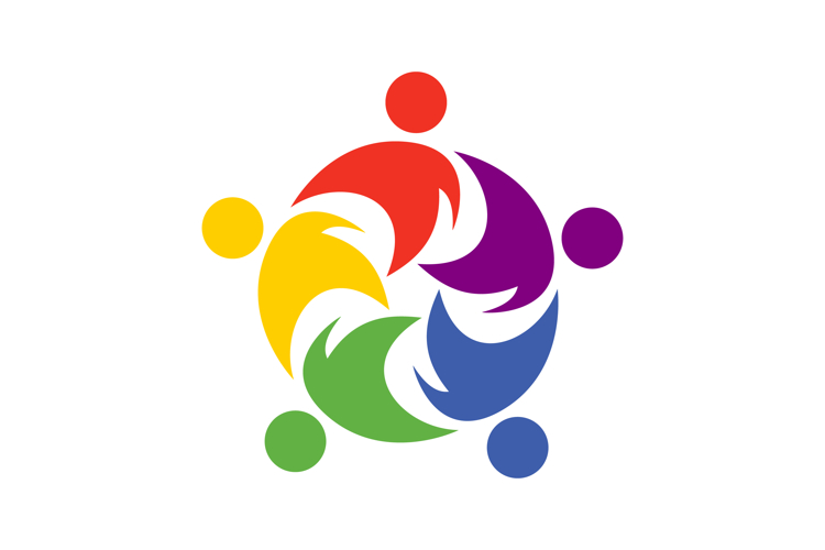 Colorful Teamwork Circle logo