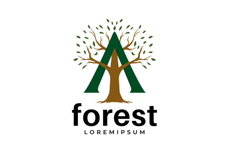 Letter A with Tree Logo