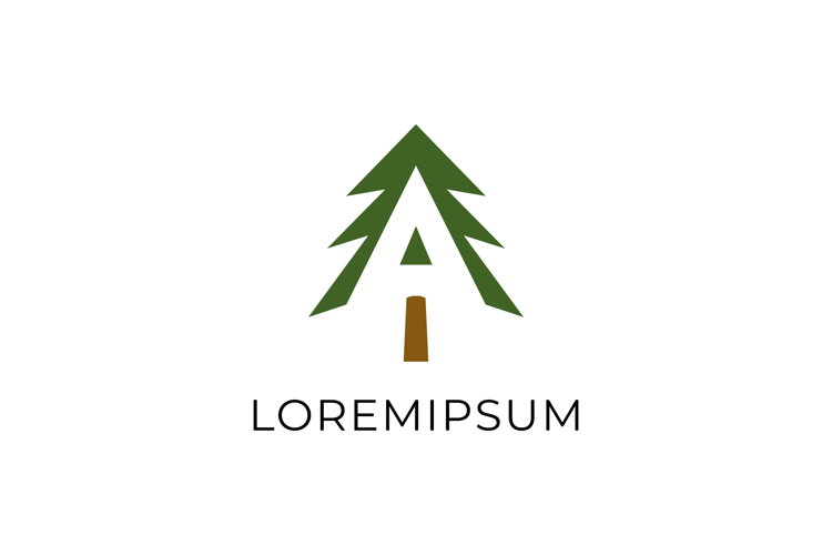 Pine Tree Logo with Letter a