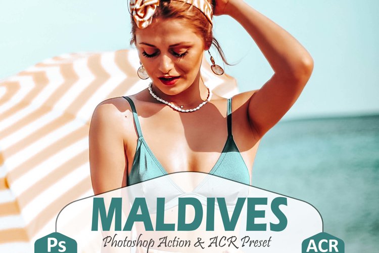 10 Maldives Photoshop Actions And ACR Presets, ocean filter example image 1