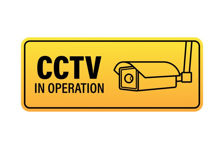 Icon with cctv on white background. Silhouette symbol. example image 1