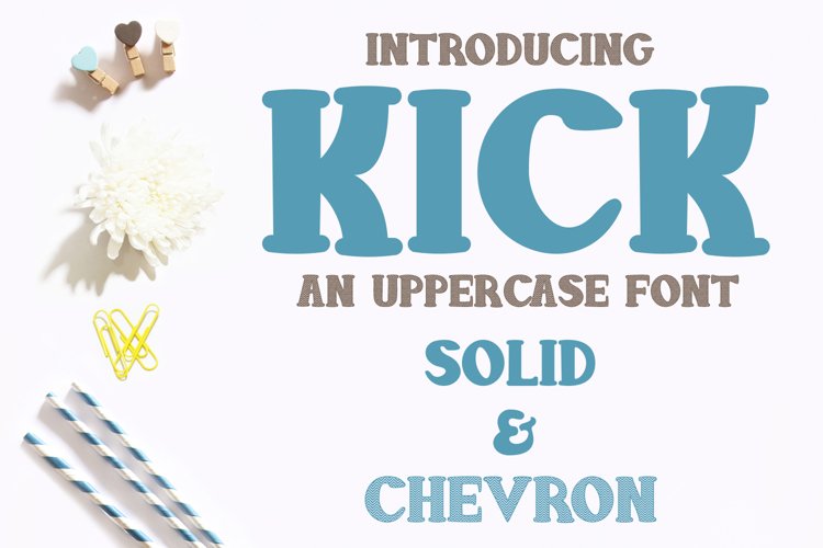 Kick Font - Solid and Chevron example image 1
