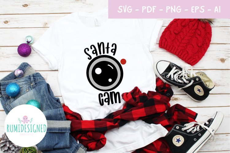 Santa Cam Camera Svg Cut File example image 1
