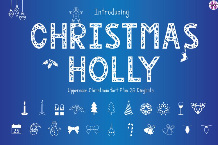 Christmas Holly - Font & Dingbats example image 1