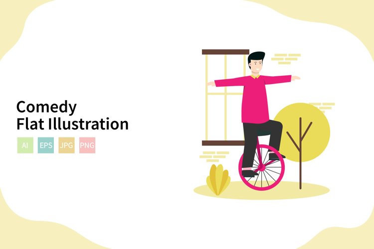 Comedy Circus Vector Illustration In Flat Modern Style example image 1