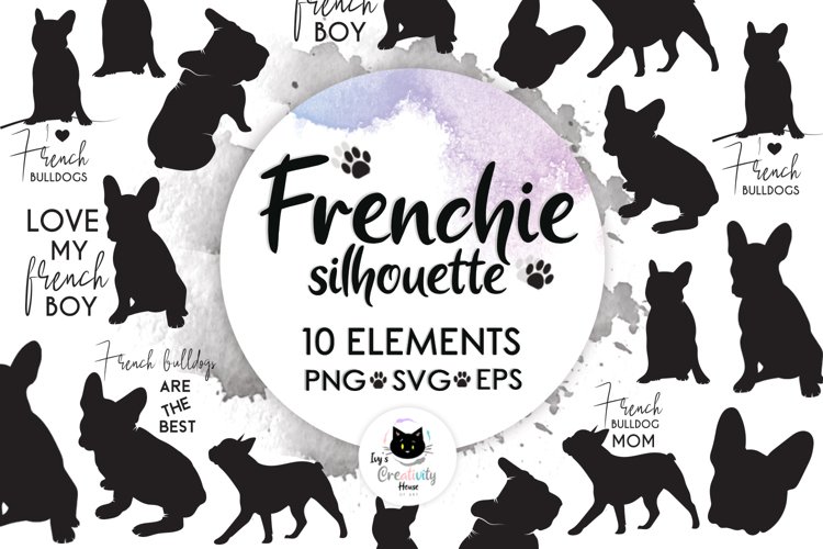 Frenchie, Dog Svg, Dog Silhouette, French Bulldog Svg example image 1