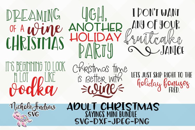 The Original Adult Christmas saying SVG bundle for crafters example image 1