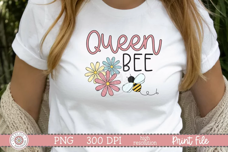 Queen Bee | Doodle Bee Sublimation PNG