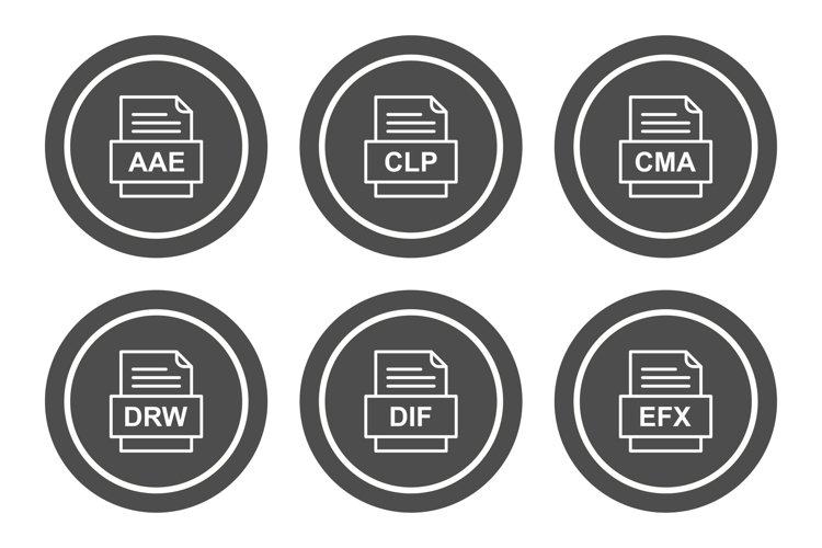 Set Of File Formats Icons
