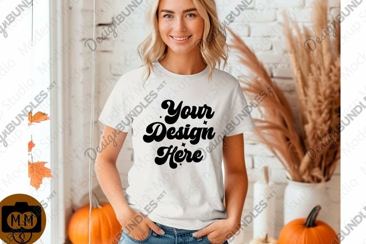 White Tshirt Mockup Image 17