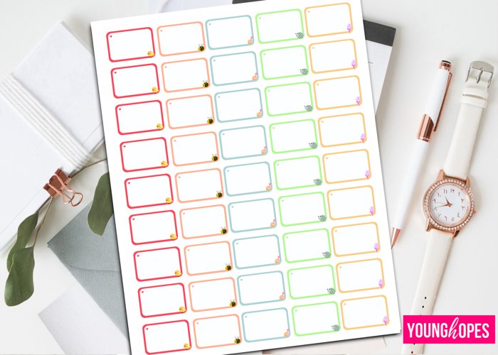 Blank Half Box Planner Stickers I Half Box Planner Stickers example image 1