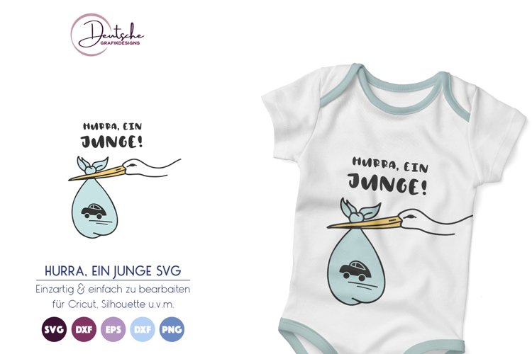 Hurra, ein Junge SVG | Neugeboren SVG