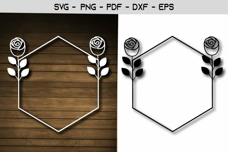 Rose Frame Paper Template Design