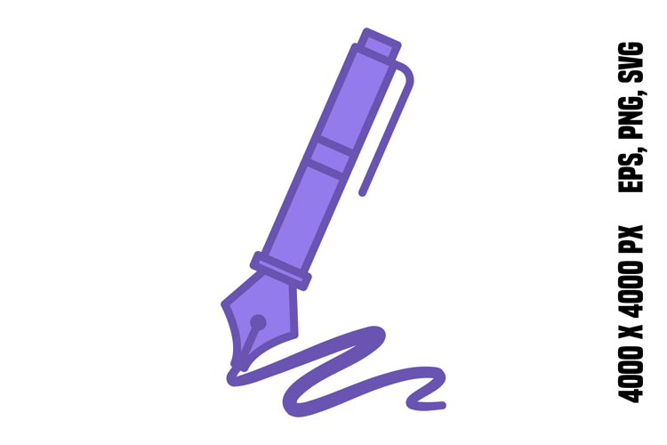 Colored Fountain Pen Icon