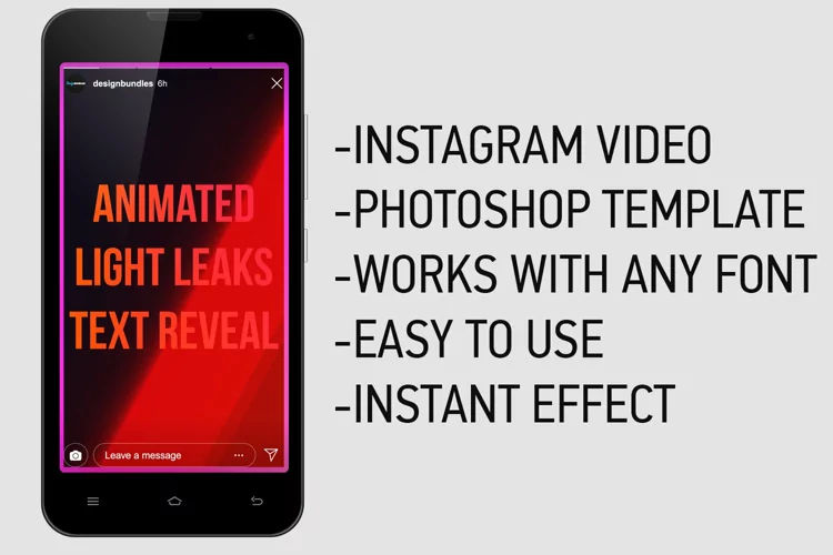Animated Light Leaks Text Reveal