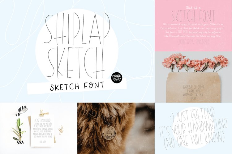 SKETCH FONT BUNDLE - 4 Single Line Fonts