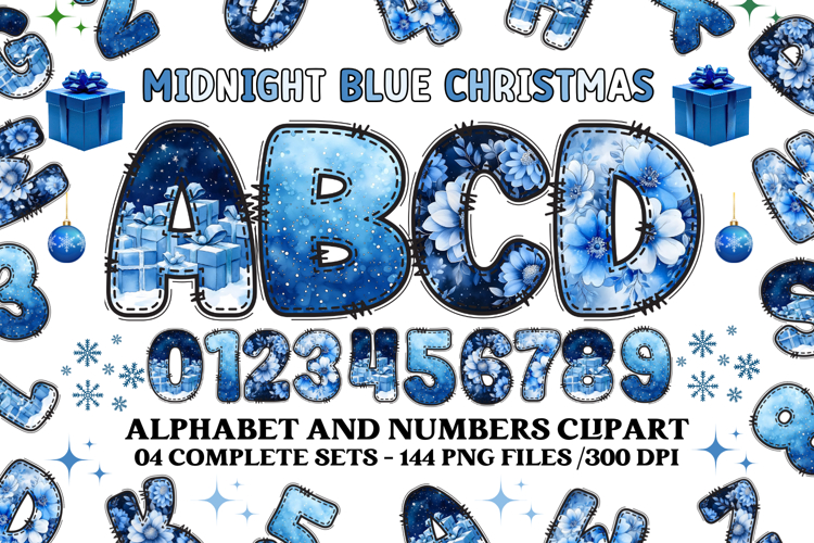 Christmas Alphabet png clipart, christmas doodle letters