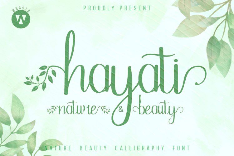 Hayati Nature Beauty - Handwritten calligraphy example image 1