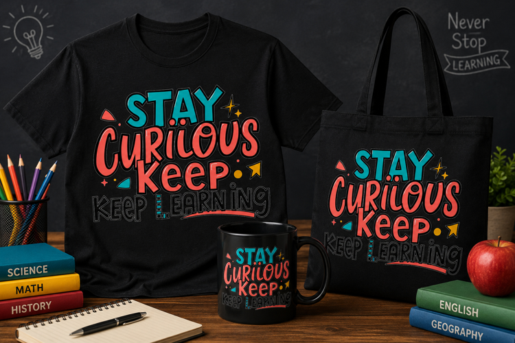 Stay Curious Keep Learning PNG, Teacher School Design