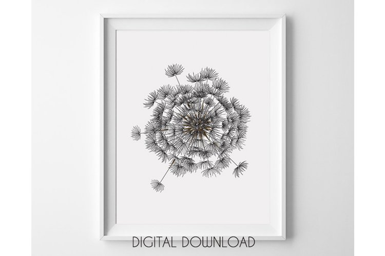 Dandelion Wall Art Large, Printable Digital Download example image 1